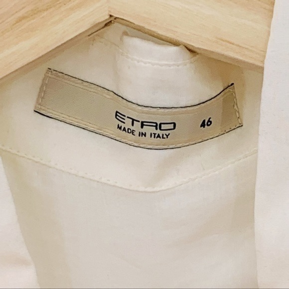 ETRO Hailey Voile Tonal Embroidered Silk Blend Button Front - Picture 5 of 8